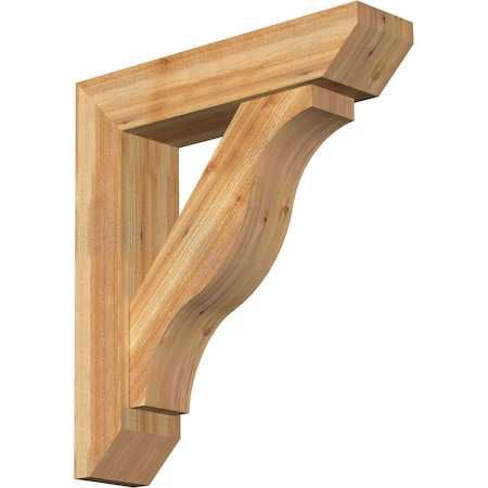Ekena Millwork Funston Slat Rough Sawn Bracket w/ Offset Brace, Western Red Cedar, 8"W x 34"D x 38"H BKT0806X34X38FST06RWR